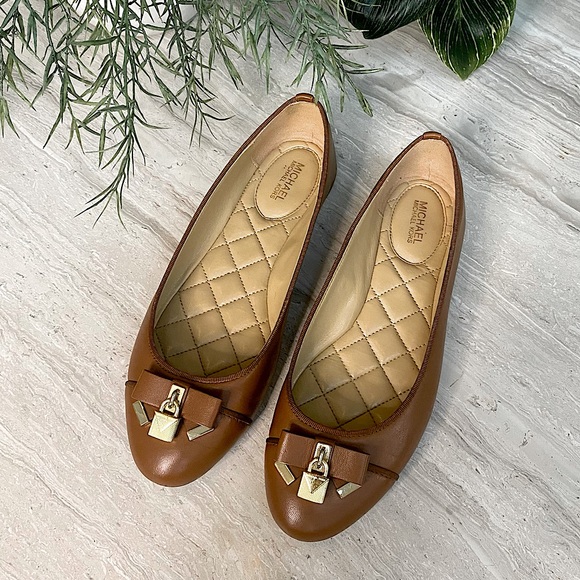MICHAEL Michael Kors Brown Flats with Gold Accents - Picture 2 of 13